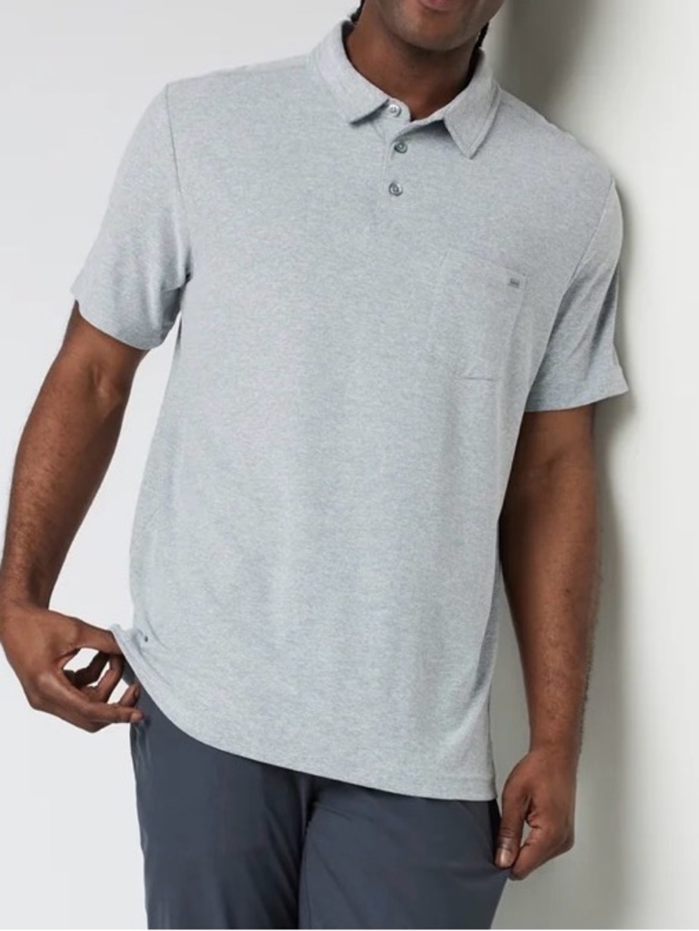 Vuori Ace Polo Shirt XL Gray Heather Performance Stretch Golf Casual